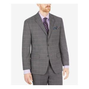 SEANJOHN Mens Salisbury Gray Single Breasted Classic Suit Separate Blazer 46R